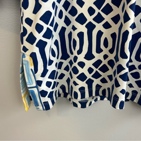 J. Mclaughlin Catalina Cloth Blue & White Geometric Tunic/Blouse Size XS - Picture 8 of 15